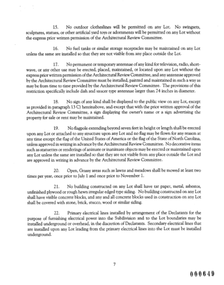 Featherstone Restrictive Covenants Page 7